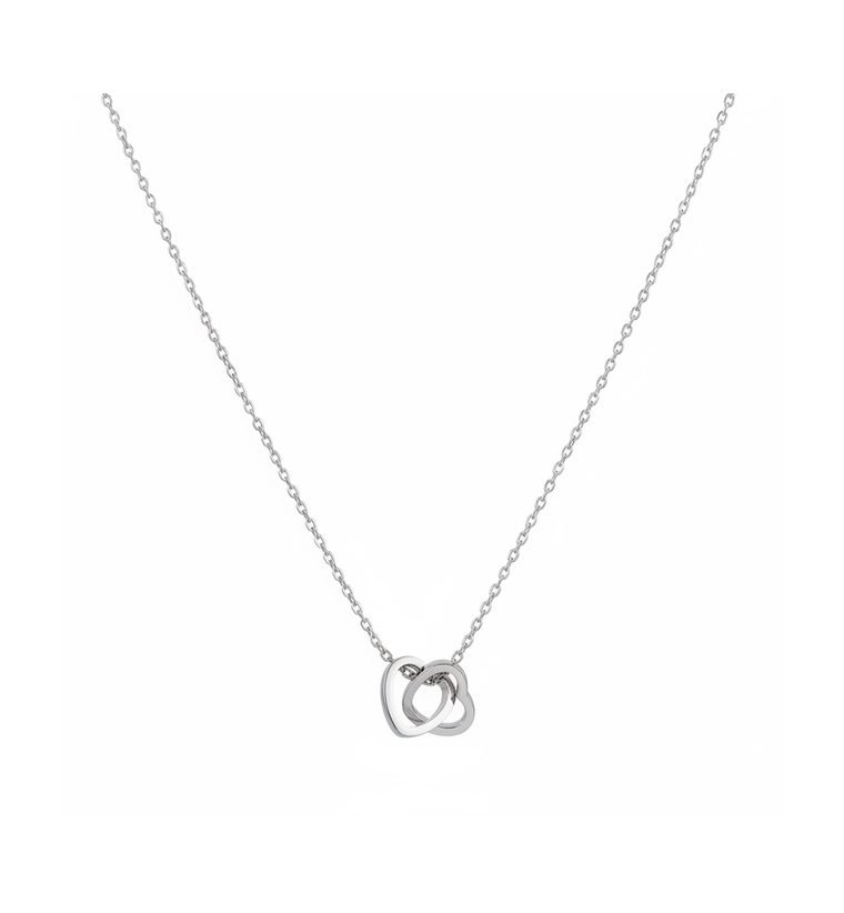 Anneaux Entrelacés — silver-tone interlocked ring pendant necklace