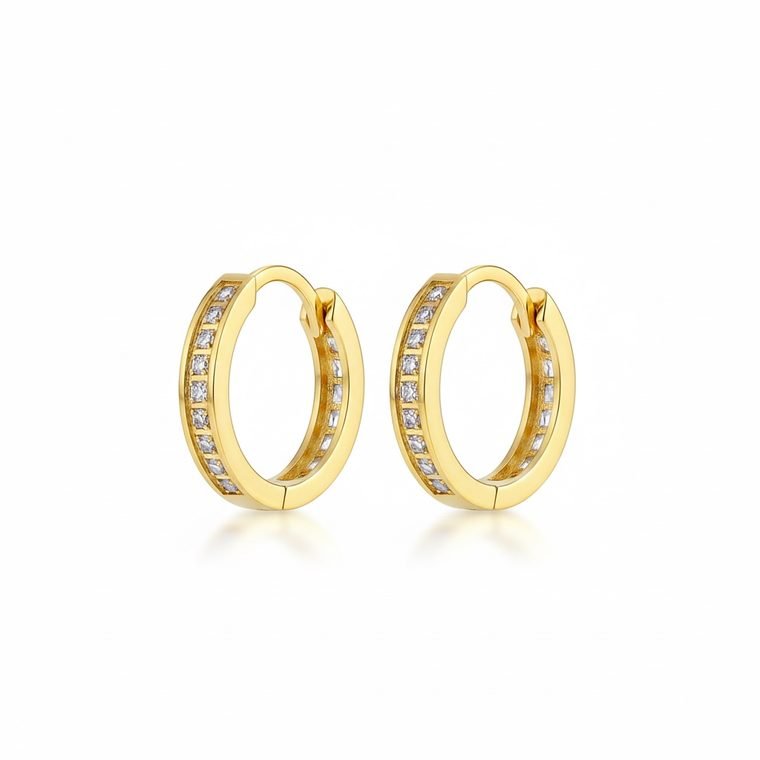 Éclat Pavé Hoops — angled view