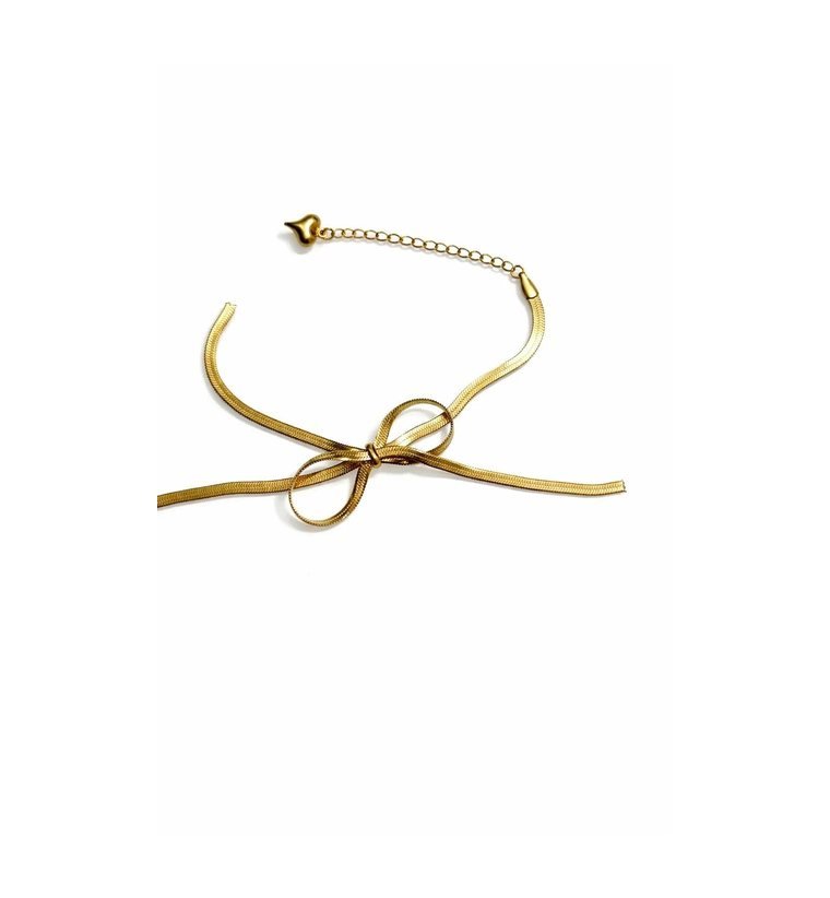 Nœud Bracelet — gold plated snake chain bow bracelet