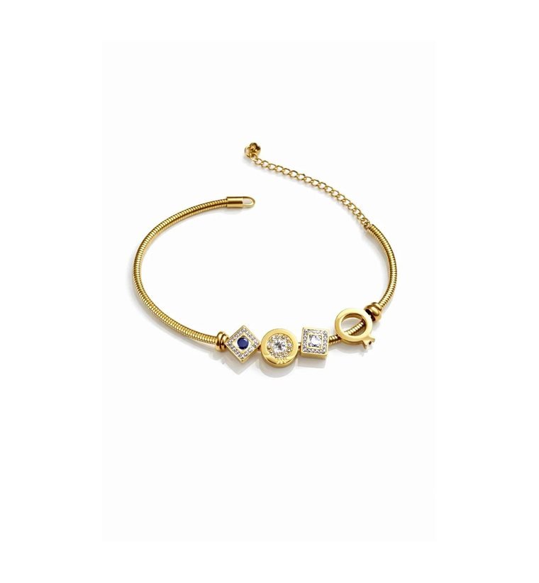 Talisman Bangle — gold plated bangle with sliding charm stations